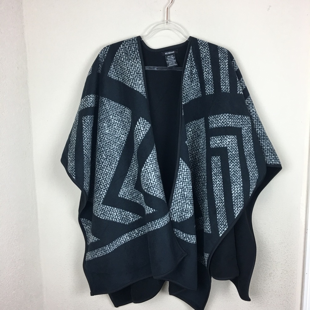 IKE BEHAR | Plaid Fleece Open Poncho Blanket
